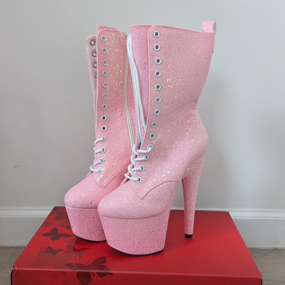 NWT - Pleaser Adore 1040 Iridescent 7” Dancer Boots